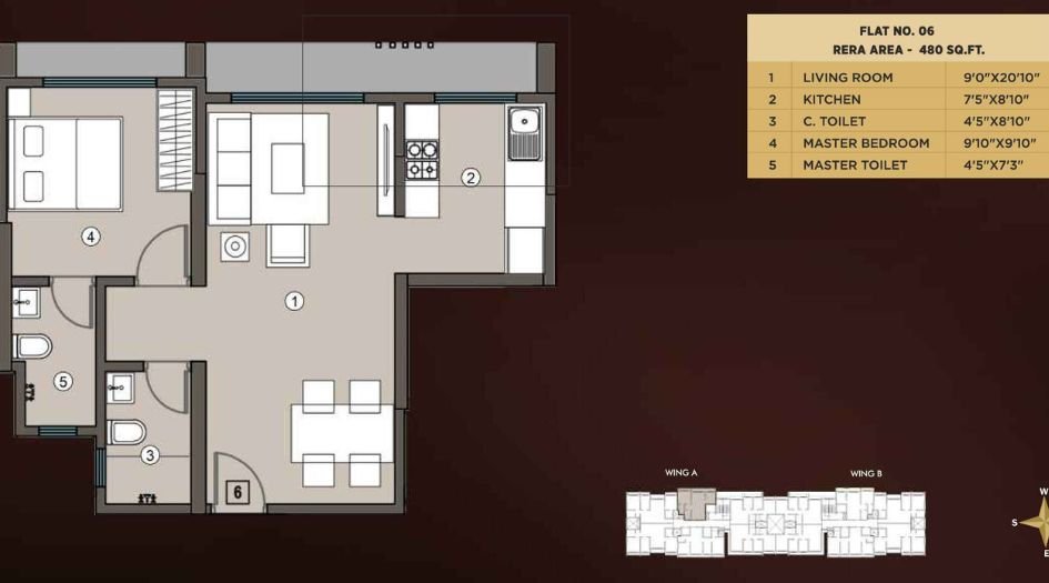 Jaydeep-One-1 BHK-480sqft-unit-plan